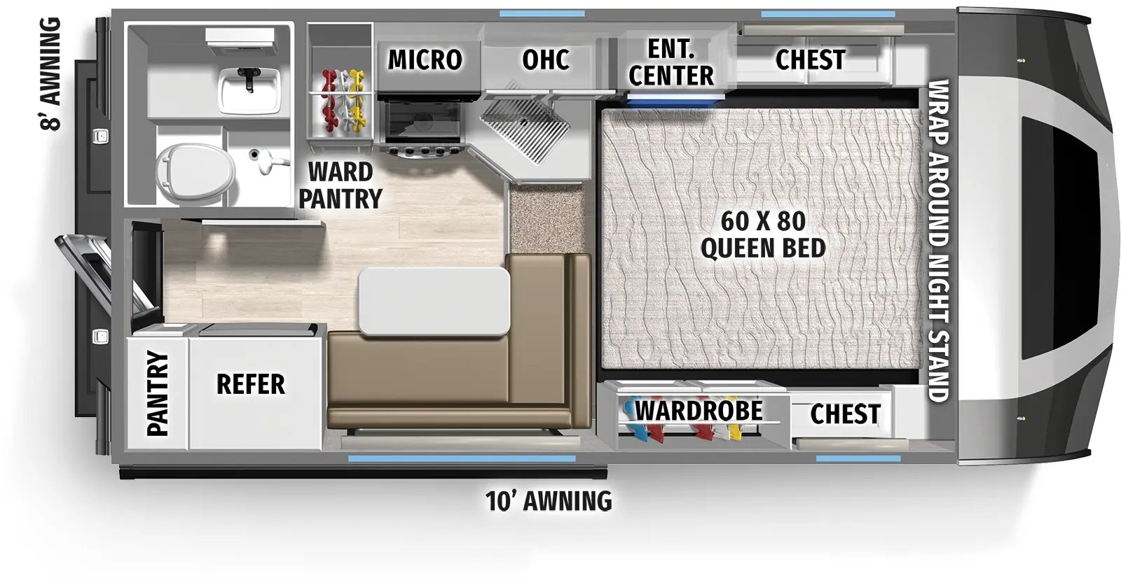 Real Lite Truck Camper HS-1910 Floorplan